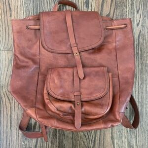 Madewell The Transport Brown Leather Rucksack Backpack